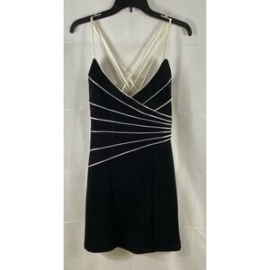 Hugo Buscatti Women's Vintage 90s Black White Piping Strappy Swim Dress Sz 10